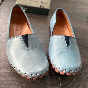 Spring Step Light Blue Leather Loafers